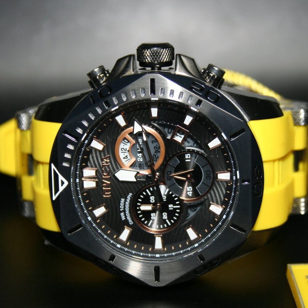 Invicta Speedway Men's Watch - 50mm, Yellow, Gunmetal (32255)